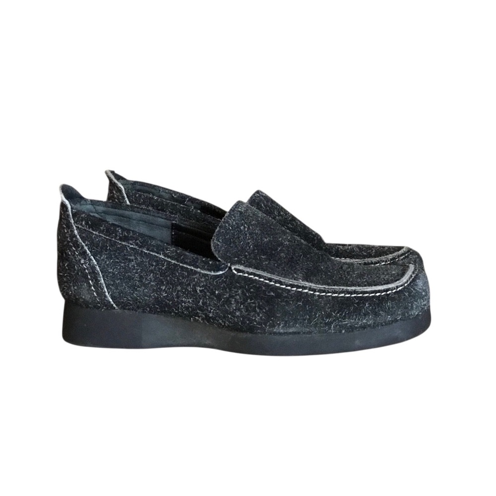 Vintage Espace Robert Clergerie Square Toe Suede Wedge Loafers